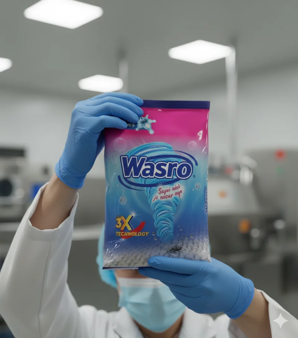 Quality-control inspection of a Wasro detergent pack