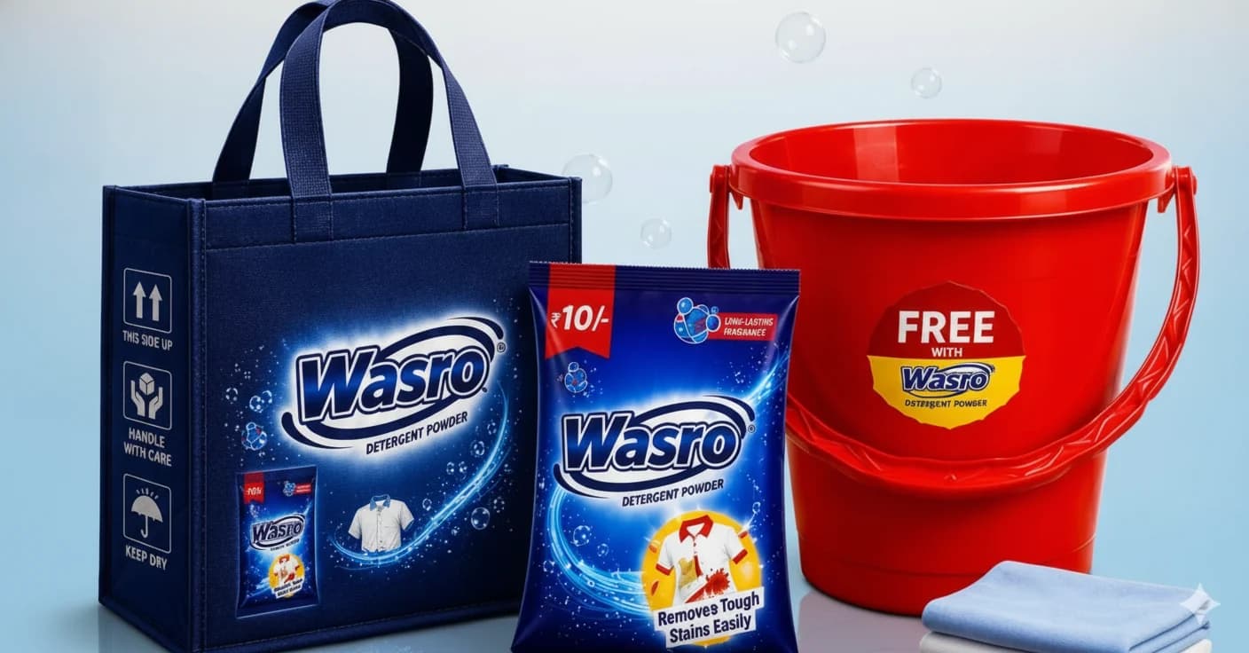 Wasro ₹10 wholesale canvas bag with a free bucket inside